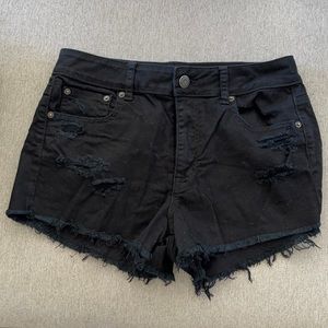 American Eagle Distressed Black Shorts